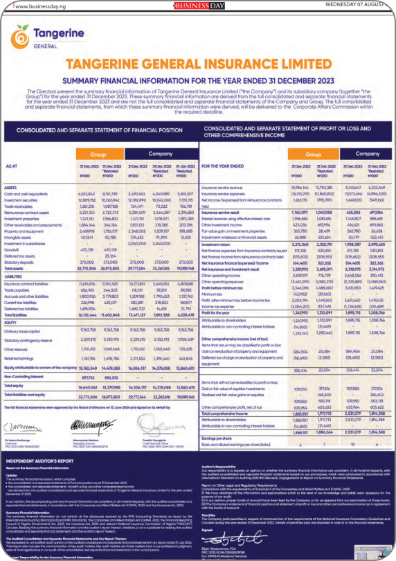 2023 Financial Summary Report